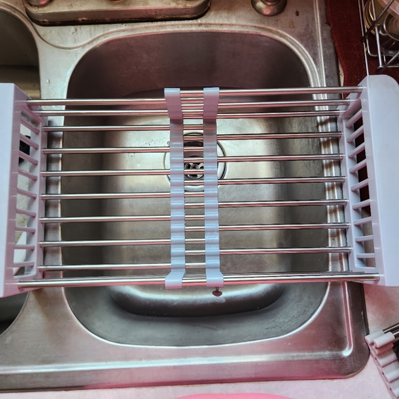 Hoshen Kitchen Square Sink Retractable Drain Rack, Stainless Steel Drain Basket - Picture 3 of 6